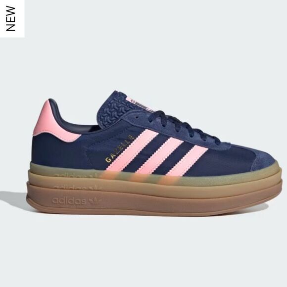adidas Shoes - NWT Adidas Gazelle Bold Platform Shoes Dark Blue Pink Spark Women’s Size 7.5